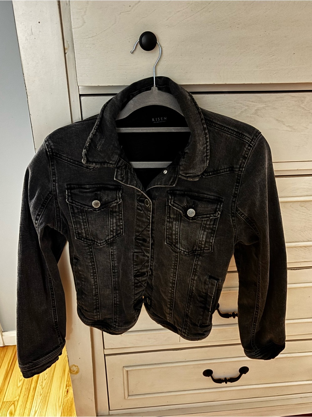 Risen Black Women's Denim Jacket - Classic Jean jacket
